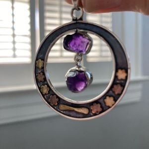 Raw Amethyst gemstone pendant